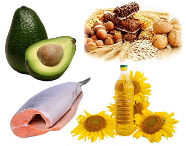 Продукты, содержащие витамин F (ненасыщенные жирные кислоты)